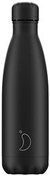 Chilly's Monochrome Μπουκάλι Θερμός Ανοξείδωτο BPA Free Black 500ml