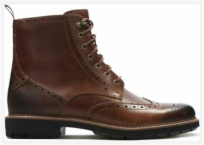 Clarks Batcombe Lord Δερμάτινα Ανδρικά Μποτάκια Dark Tan από το Modivo