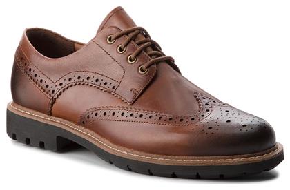 Clarks Batcombe Wing Δερμάτινα Ανδρικά Oxfords Καφέ από το Spartoo