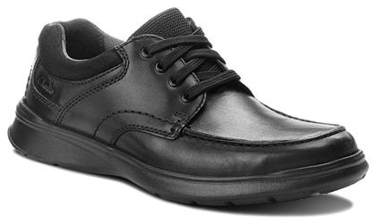 Clarks Cotrell Edge Δερμάτινα Ανδρικά Casual Παπούτσια Ανατομικά Μαύρα