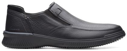 Clarks Donaway Step Δερμάτινα Ανδρικά Casual Παπούτσια Ανατομικά Μαύρα