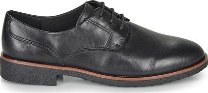 Clarks Griffin Lane Δερμάτινα Ανατομικά Παπούτσια σε Μαύρο Χρώμα από το Spartoo