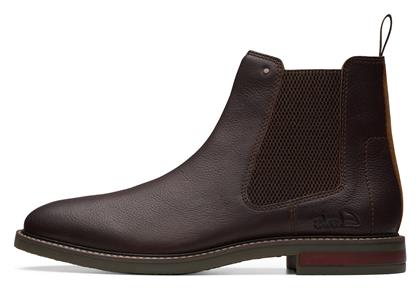 Clarks Jaxen Δερμάτινα Καφέ Ανδρικά Μποτάκια