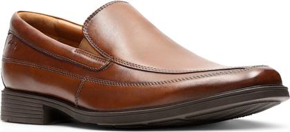 Clarks Tilden Free Δερμάτινα Ανδρικά Casual Παπούτσια Ανατομικά Ταμπά