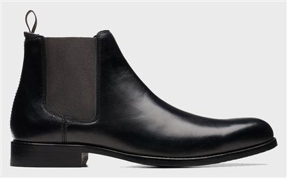 Clarks Top Δερμάτινα Μαύρα Ανδρικά Μποτάκια