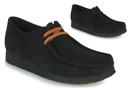 Clarks Wallabee Suede Ανδρικά Μοκασίνια σε Μαύρο Χρώμα