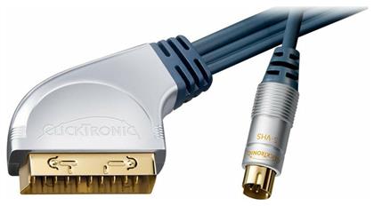 Clicktronic Cable Scart male with switch - S-VHS male 5m (50624)