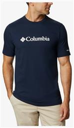 Columbia Basic Ανδρικό T-shirt Κοντομάνικο Navy Μπλε από το Mustshoes