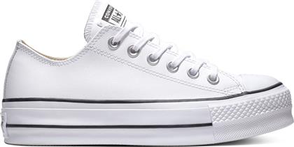 Converse Chuck Taylor All Star Lift Clean Low Top Flatforms Sneakers White / Black από το Cosmos Sport