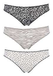 Cotonella Βαμβακερά Γυναικεία Slip 3Pack Animal Print από το Zaboo