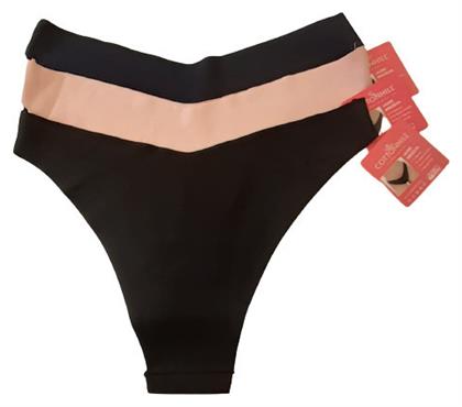 CottonHill Γυναικεία Brazil 3Pack χωρίς Ραφές Black/Pink