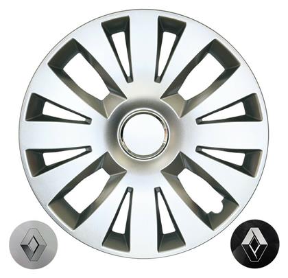 Croatia Cover Σετ Τάσια Αυτοκινήτου Renault Clio III/ Megane 4τμχ 15'' Ασημί