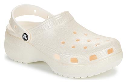 Crocs Classic Platform Glitter Clog Σαμπό Μπεζ από το Modivo