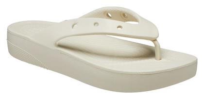 Crocs Classic Σαγιονάρες με Πλατφόρμα σε Λευκό Χρώμα