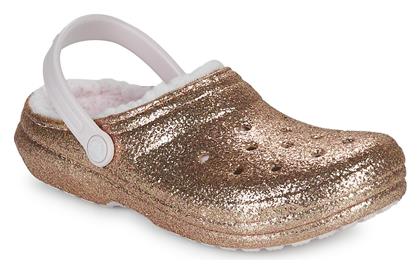 Crocs Παιδικές Παντόφλες Χρυσές Classic Glitter Lined από το Z-mall