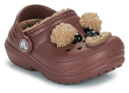 Crocs Παιδικές Παντόφλες Καφέ Classic Lined από το Spartoo