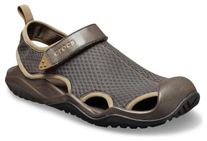 Crocs Swiftwater Mesh Deck Ανδρικά Παπούτσια Θαλάσσης Espresso από το Cosmossport