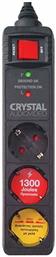 Crystal Audio CP3-1300-70 Πολύπριζο Ασφαλείας 3 Θέσεων με Διακόπτη και Καλώδιο 1.5m