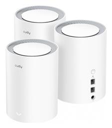 Cudy M1800 WiFi Mesh Network Access Point Wi‑Fi 6 Dual Band (2.4 & 5GHz) σε Τριπλό Kit