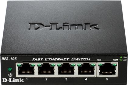 D-Link DES-105 Unmanaged L2 Switch με 5 Θύρες Ethernet