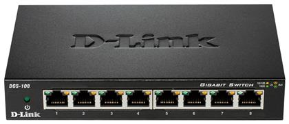 D-Link DGS-108 Unmanaged L2 Switch με 8 Θύρες Gigabit (1Gbps) Ethernet