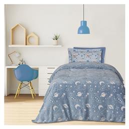 Das Home Κουβέρτα Fleece 160x220εκ. Φωσφορίζουσα Blue, White