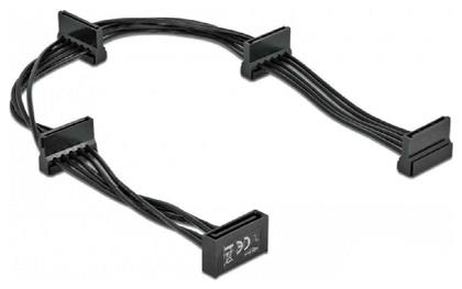 DeLock 15-Pin Sata male - 4x 15-Pin Sata female Cable 0.40m Μαύρο (60395) από το Public