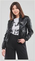 Desigual Dallas Δερμάτινο Γυναικείο Biker Jacket Μαύρο από το Spartoo