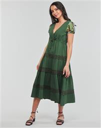 Desigual Gingy Midi Καλοκαιρινό All Day Φόρεμα Κοντομάνικο Πράσινο από το Spartoo
