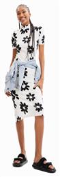 Desigual Vest York Midi All Day Φόρεμα Κοντομάνικο Λευκό από το Z-mall