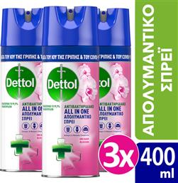 Dettol All In One Καθαριστικό Spray Γενικής Χρήσης με Απολυμαντική Δράση Orchard Blossom 3x400ml από το Pharm24