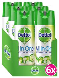 Dettol All In One Καθαριστικό Spray Γενικής Χρήσης με Απολυμαντική Δράση Spring Waterfall 6x400ml