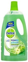 Dettol Power & Fresh Καθαριστικό Υγρό Πατώματος με Απολυμαντική Δράση Πράσινο Μήλο 1lt από το ΑΒ Βασιλόπουλος