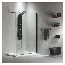 Devon Iwis Walk-in Διαχωριστικό Ντουζιέρας 87-89x200cm Clean Glass Black Matt από το Polihome