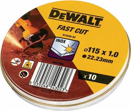 Dewalt Δίσκοι Κοπής Inox 115mm DT3506 10τμχ από το e-shop