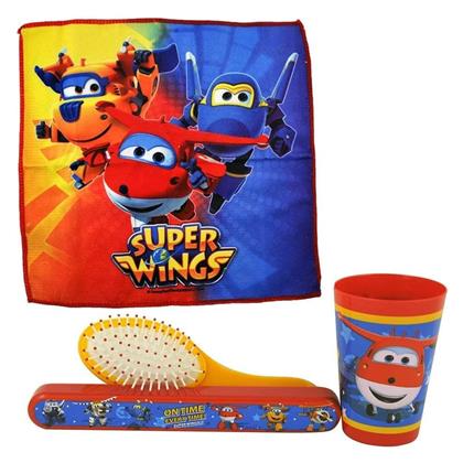 Διακάκης Παιδική Βούρτσα Μαλλιών Σετ Super Wings με Αξεσουάρ Κόκκινη