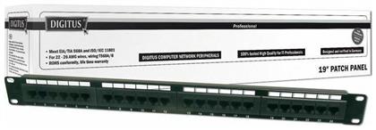 Digitus Patch Panel Unshielded για Rack 1U 19'' 24 Θυρών cat6 Μαύρο από το e-shop