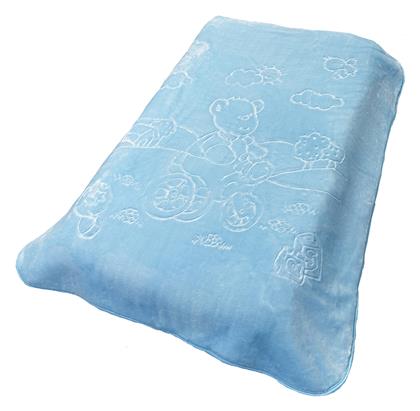 Dimcol Κουβέρτα Κούνιας Bebe Βελουτέ Baby Blue 140x110εκ.