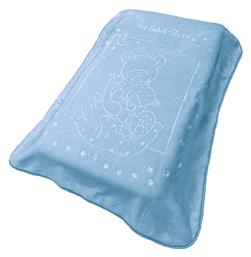 Dimcol Κουβέρτα Κούνιας Bebe Βελουτέ Baby Blue 140x110εκ.