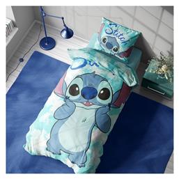 Dimcol Σετ Σεντόνια Μονά Βαμβακερά Home Stitch 823 Turquoise 160x240cm 3τμχ