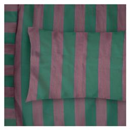 Dimcol Stripes Μαξιλαροθήκη με Φάσα 50x70εκ. 156 Green / Antique Pink