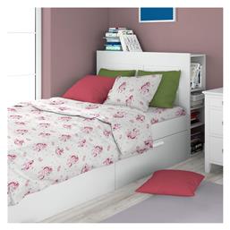 Dimcol Unicorn 208 Σετ Σεντόνια Ημίδιπλα Βαμβακερά White / Pink 160x240cm 3τμχ από το 24home