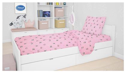 Dimcol Βαμβακερό Πάπλωμα Κούνιας Panda 120x160cm 111 Pink