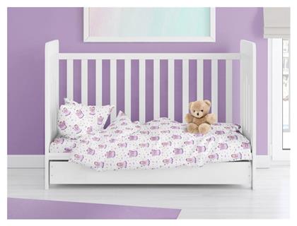 Dimcol Βρεφική Παπλωματοθήκη Bebe White-Lilac 120x160εκ. από το 24home