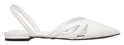 DKNY Δερμάτινες Γυναικείες Μπαλαρίνες Slingback σε Λευκό Χρώμα από το Z-mall