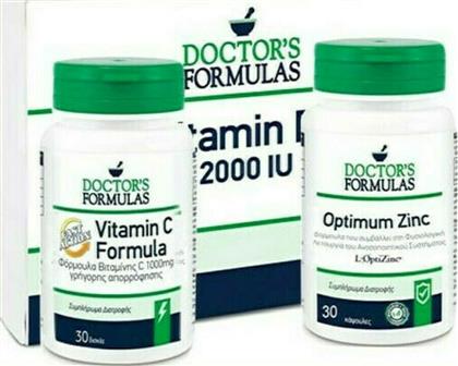 Doctor's Formulas Vitamin C Formula Fast Action 1000 mg 30 caps & Optimum Zinc 15 mg 30 tabs & Δώρο Vitamin D3 2000 IU 60 soft gels 30 κάψουλες Unflavoured από το Pharm24