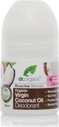 Dr.Organic Virgin Coconut Oil Φυσικό Αποσμητικό σε Roll-On Χωρίς Αλουμίνιο 50ml από το Pharm24