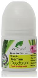 Dr.Organic Tea Tree Φυσικό Αποσμητικό σε Roll-On Χωρίς Αλουμίνιο 50ml