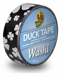 Duck Black Cloverleaf Αυτοκόλλητη Washi Ταινία Διακόσμησης 15mm x 10m