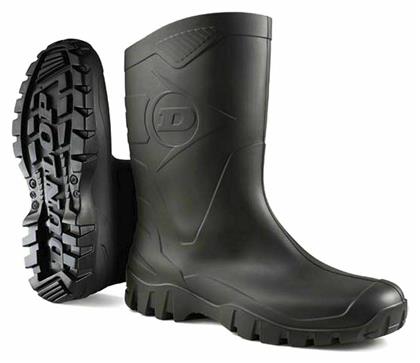 Dunlop Dee Calf Αντιολισθητικές Ανδρικές Γαλότσες Εργασίας Κνήμης σε Μαύρο Χρώμα